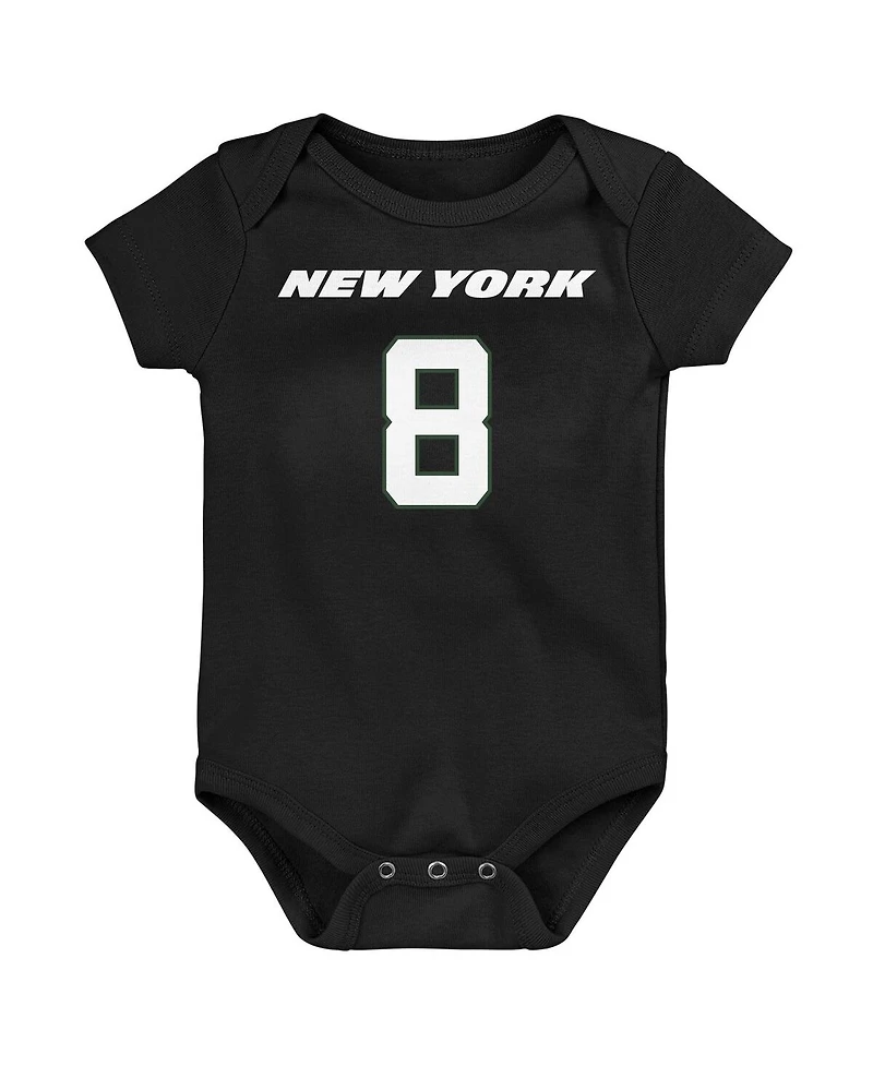 Baby Boys and Girls Aaron Rodgers Black New York Jets Mainliner Player Name Number Bodysuit