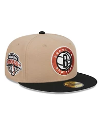 Men's New Era Tan, Black Burnt Orange Logo 2-Tone 59FIFTY Fitted Hat