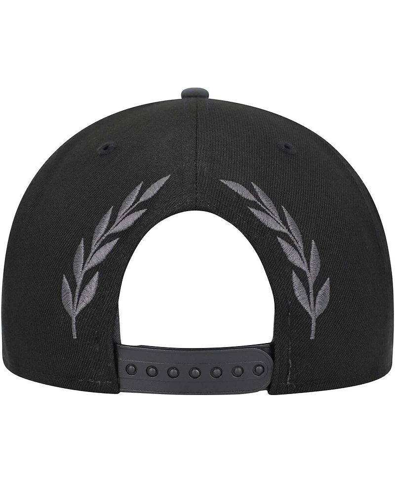 Men's New Era Black Brooklyn Nets Back Laurels 9FIFTY Snapback Hat