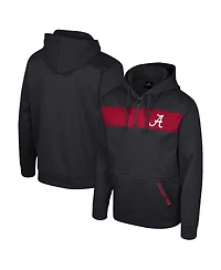 Men's Colosseum Black Alabama Crimson Tide Quarter-Zip Hoodie