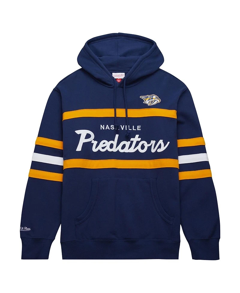 Men's Mitchell & Ness Navy Nashville Predators Head Coach Pullover Hoodie