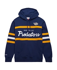 Men's Mitchell & Ness Navy Nashville Predators Head Coach Pullover Hoodie