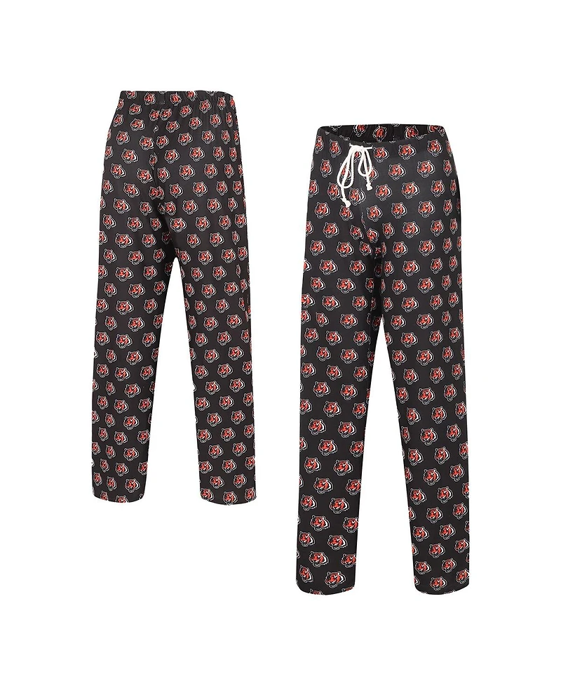 Women's Concepts Sport Black Cincinnati Bengals Gauge Allover Print Sleep Pants