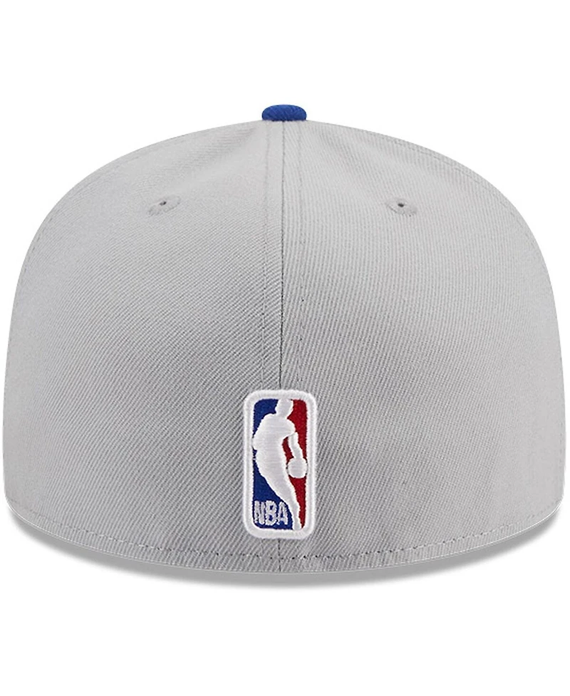 Men's New Era Gray, Royal La Clippers Tip-Off Two-Tone 59FIFTY Fitted Hat