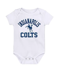 Baby Boys and Girls Royal, White, Heather Gray Indianapolis Colts Three-Pack Eat, Sleep and Drool Retro Bodysuit Set