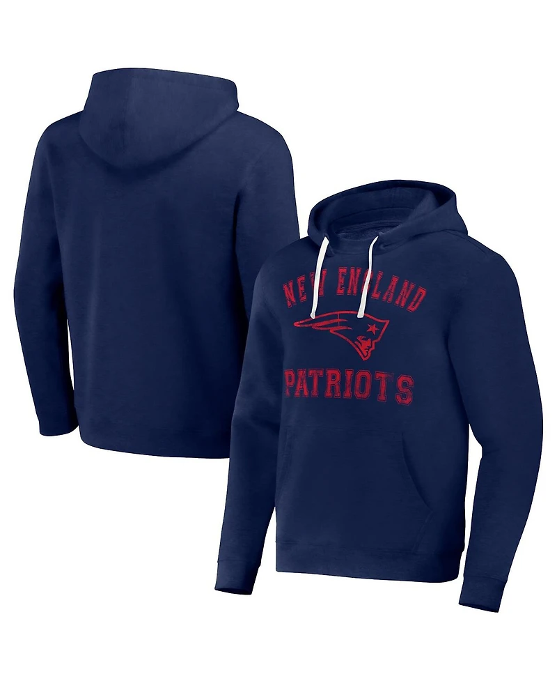 Men's Nfl x Darius Rucker Collection by Fanatics Navy Distressed New England Patriots Coaches Pullover Hoodie