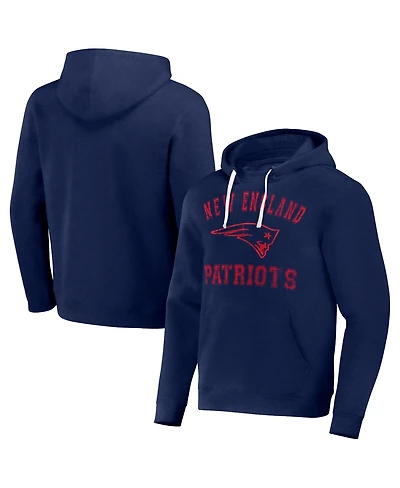 Men's Nfl x Darius Rucker Collection by Fanatics Navy Distressed New England Patriots Coaches Pullover Hoodie
