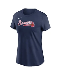 Women's Nike Navy Atlanta Braves Wordmark T-shirt