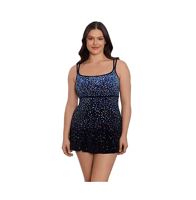 Longitude by Mimi Flamingo Women's Empire Princess Seam Swim Dress