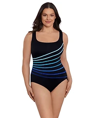 Longitude by Mimi Flamingo Women's Block It Up 8 Overlay Fank Tank One Piece