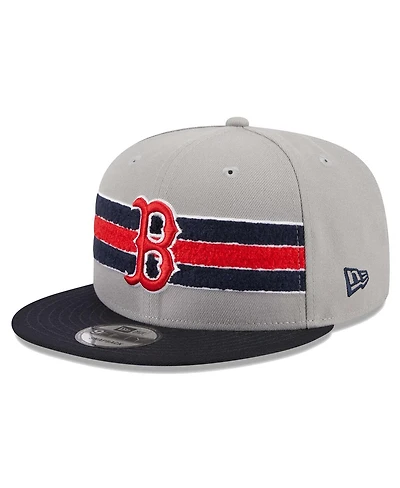 Men's New Era Gray, Navy Boston Red Sox Band 9FIFTY Snapback Hat
