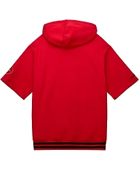 Men's Mitchell & Ness Scarlet San Francisco 49ers Pre-Game Short Sleeve Pullover Hoodie