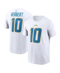 Men's Nike Justin Herbert White Los Angeles Chargers Player Name and Number T-shirt