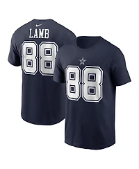 Men's Nike CeeDee Lamb Navy Dallas Cowboys Player Name and Number T-shirt
