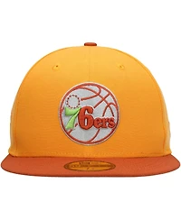 Men's New Era Gold, Rust Philadelphia 76ers 59FIFTY Fitted Hat
