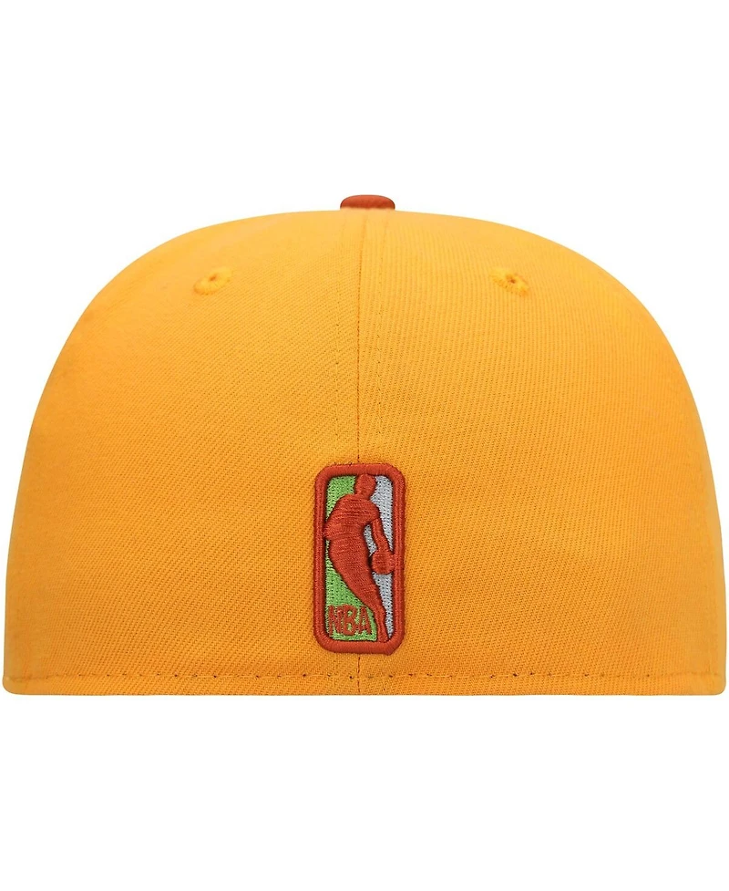 Men's New Era Gold, Rust Philadelphia 76ers 59FIFTY Fitted Hat
