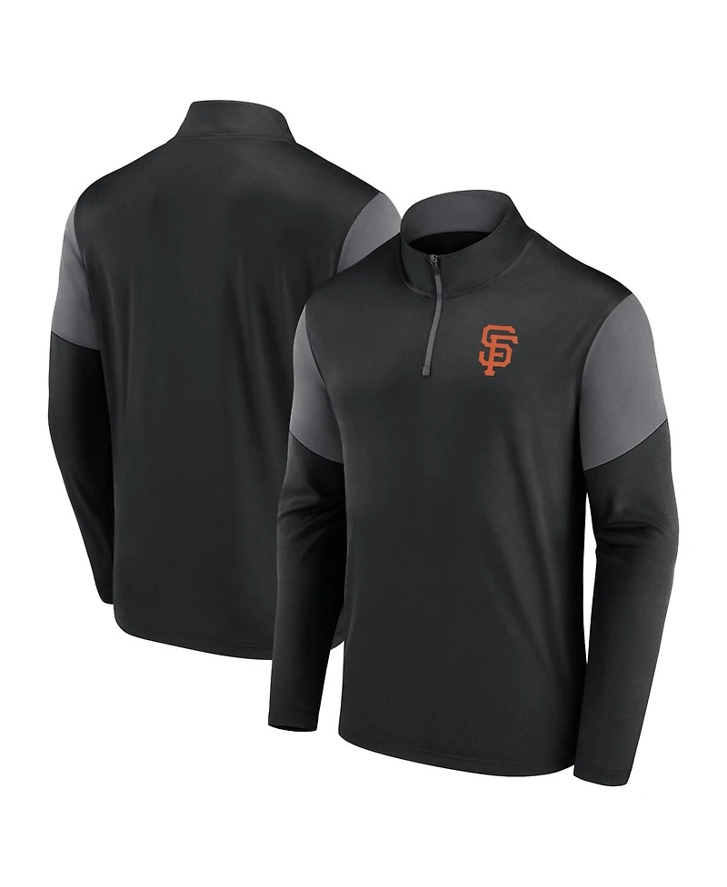 Men's Fanatics Black San Francisco Giants Logo Quarter-Zip Top