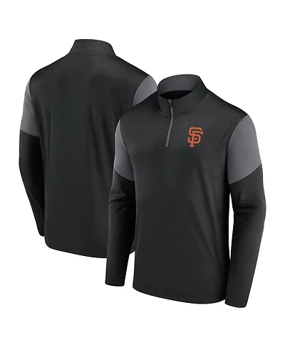 Men's Fanatics Black San Francisco Giants Logo Quarter-Zip Top