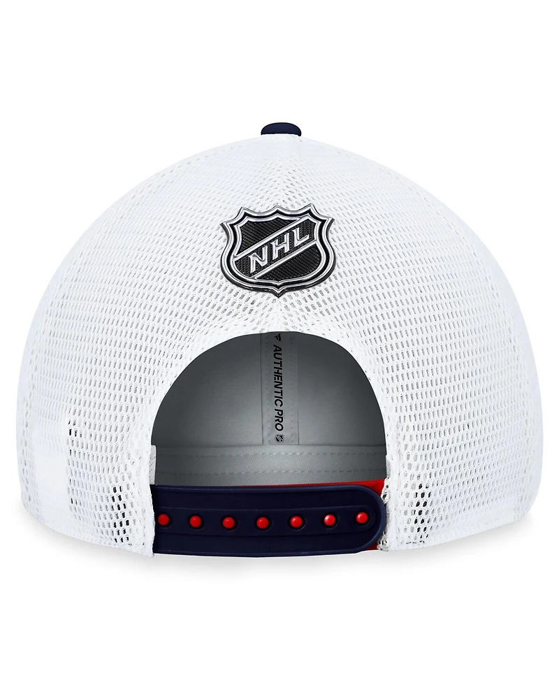 Men's Fanatics Red Columbus Blue Jackets Authentic Pro Rink Trucker Adjustable Hat