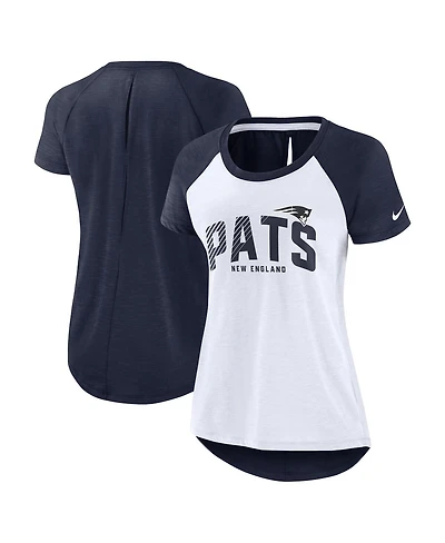 Women's Nike White, Navy New England Patriots Back Slit Lightweight Fashion T-shirt
