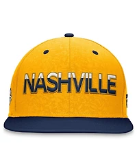 Men's Fanatics Navy, Gold Nashville Predators Authentic Pro Rink Two-Tone Snapback Hat