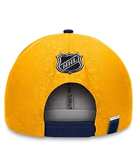 Men's Fanatics Navy, Gold Nashville Predators Authentic Pro Rink Two-Tone Snapback Hat