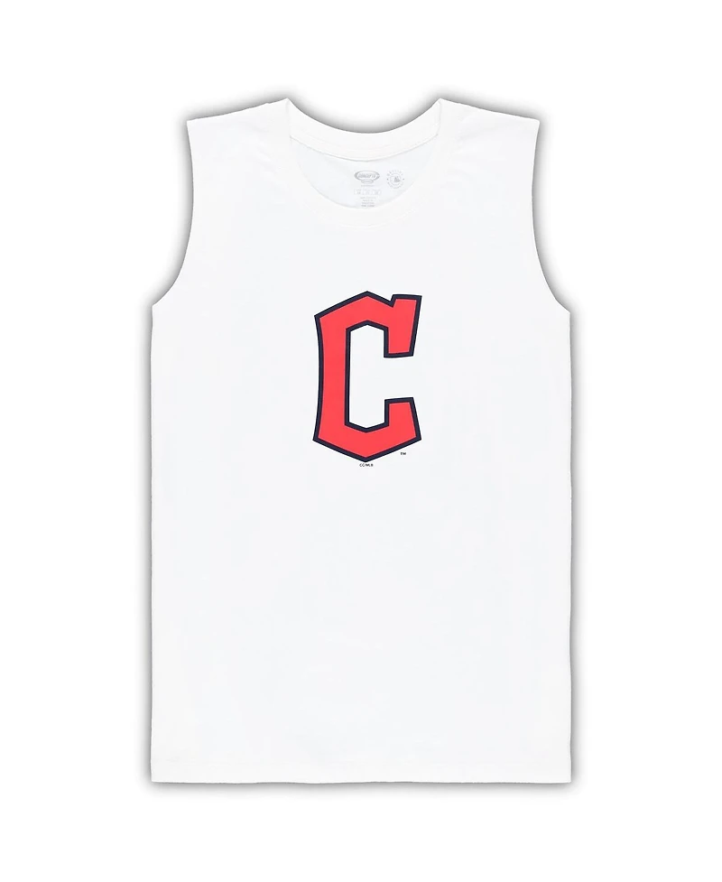 Women's Concepts Sport White, Navy Cleveland Guardians Plus Tank Top and Shorts Sleep Set