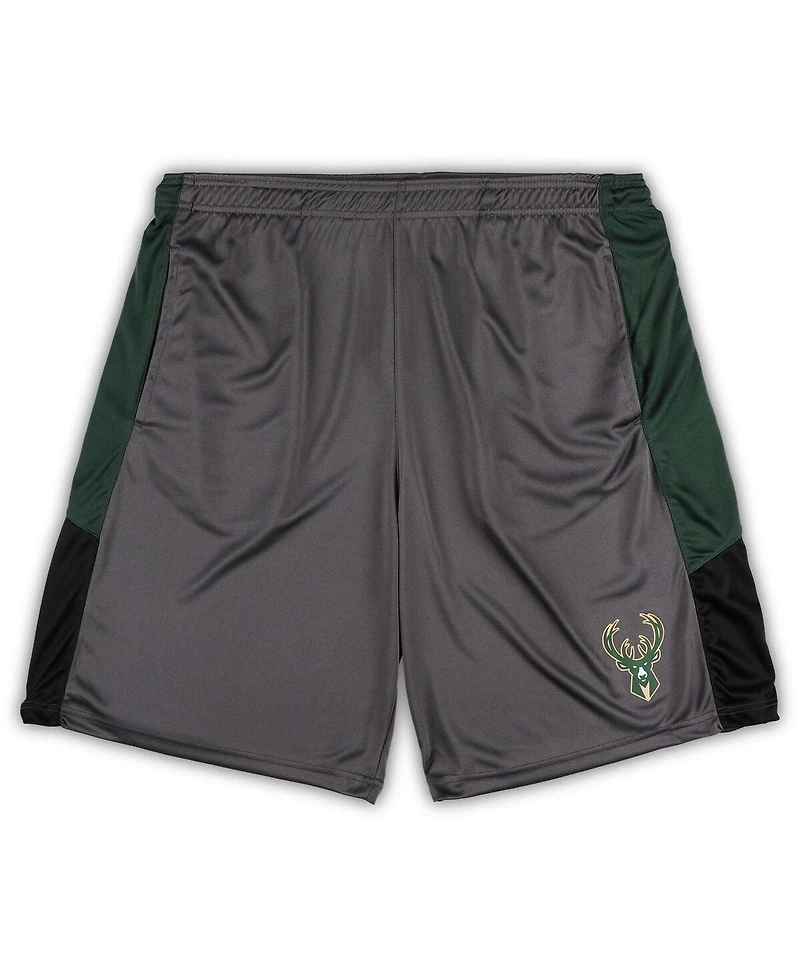 Men's Fanatics Gray Milwaukee Bucks Big and Tall Shorts