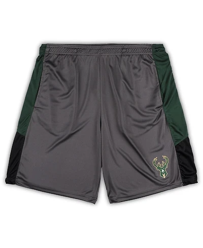 Men's Fanatics Gray Milwaukee Bucks Big and Tall Shorts
