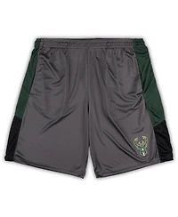 Men's Fanatics Gray Milwaukee Bucks Big and Tall Shorts