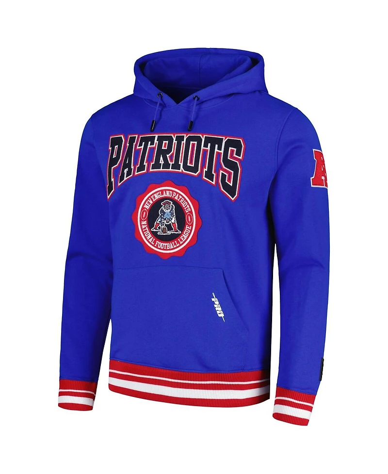 Men's Pro Standard Royal New England Patriots Crest Emblem Pullover Hoodie