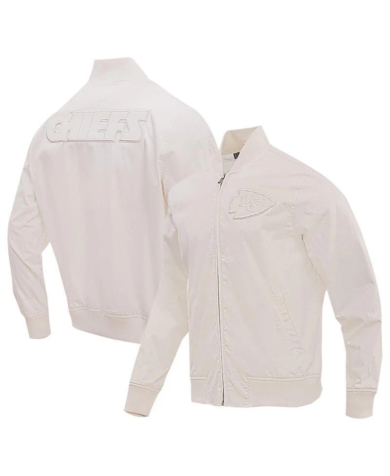 Men's Pro Standard Cream Kansas City Chiefs Neutral Full-Zip Jacket