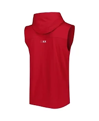 Men's Msx by Michael Strahan Red Tampa Bay Buccaneers Relay Sleeveless Pullover Hoodie