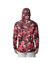Men's Columbia Black Georgia Bulldogs Pfg Terminal Tackle Omni-Shade Rippled Long Sleeve Hooded T-shirt