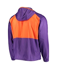 Men's Columbia Purple, Orange Clemson Tigers Flash Forward Hoodie Full-Zip Lightweight Windbreaker