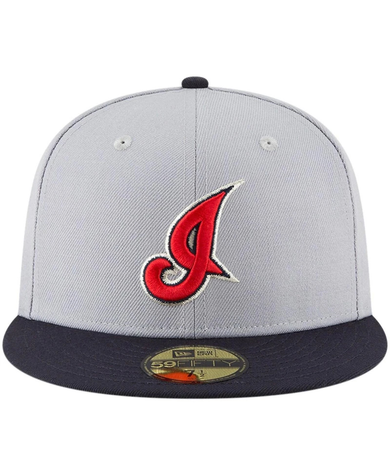 Men's New Era Gray Cleveland Guardians Cooperstown Collection Wool 59FIFTY Fitted Hat