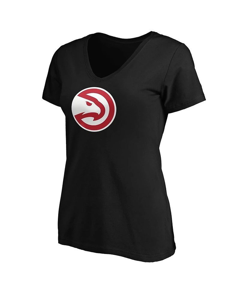 Women's Fanatics Trae Young Black Atlanta Hawks Playmaker Name and Number V-Neck T-shirt