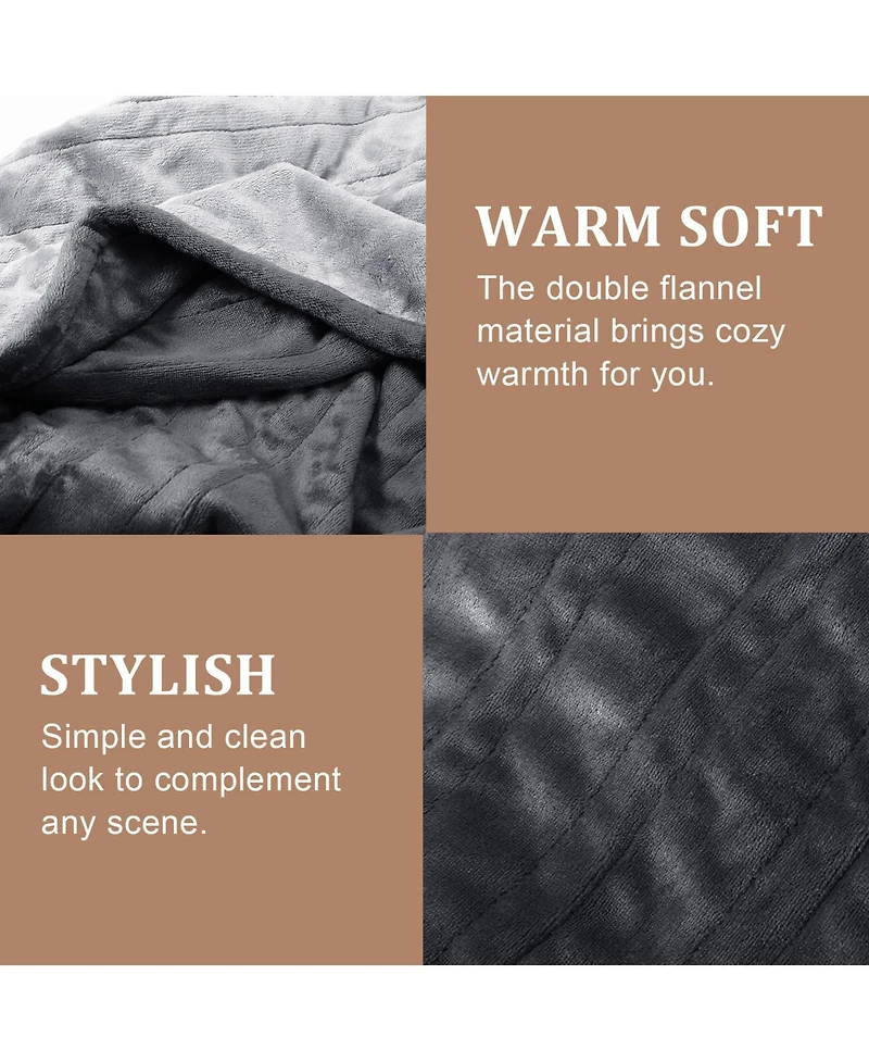 Caromio Reversible Flannel Electric Heated Throw Blanket, 50" x 60"