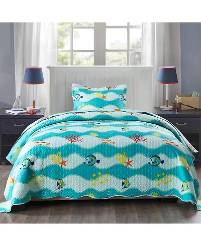 MarCielo Kids Girls Boys Ocean Quilt Set Bedspread Coverlet Set 277 - Twin