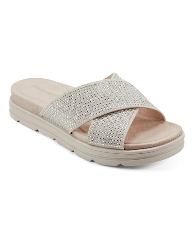 Easy Spirit Women's Shanya Crisscross Rhinestone Sandals