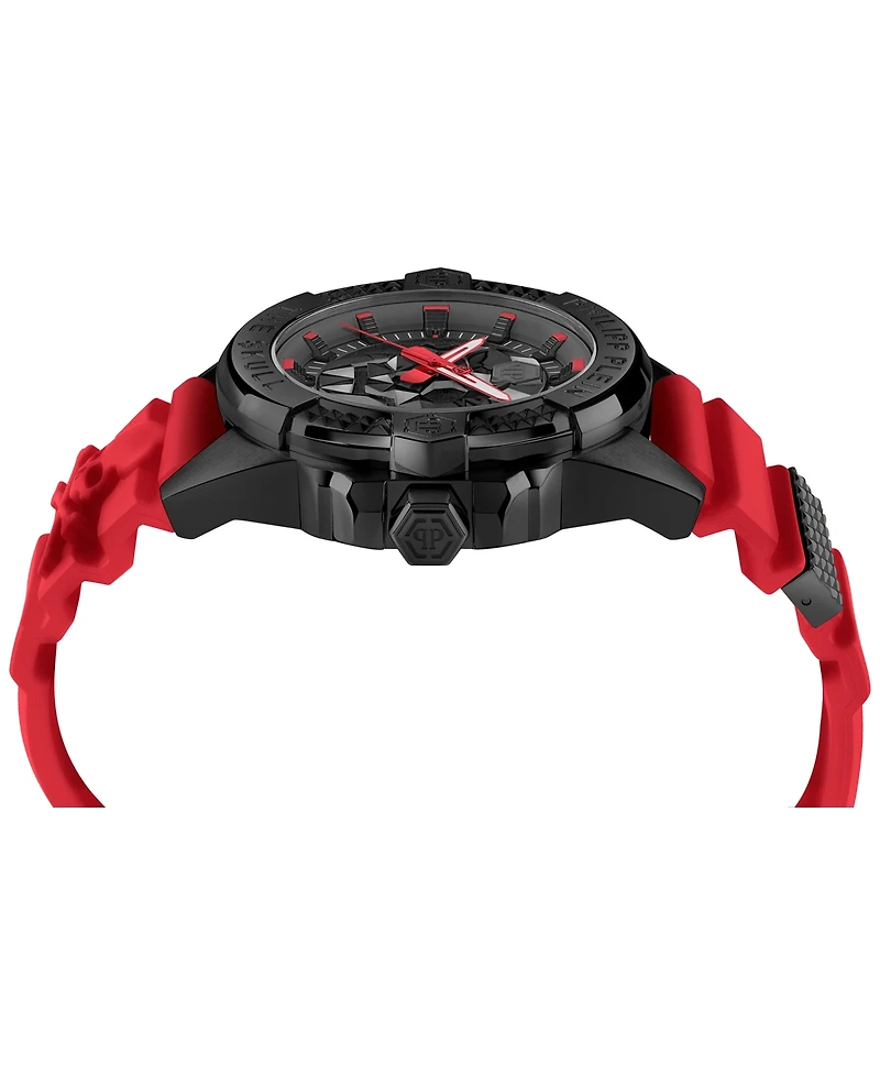 Philipp Plein Men's The Skull Red Silicone Strap Watch 44mm