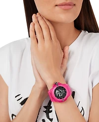 Philipp Plein Unisex The Skull Scuba Duba Pink Silicone Strap Watch 44mm