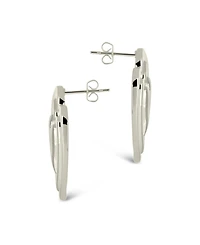 Sterling Forever Silver-Tone or Gold-Tone Statement Beating Heart Studs