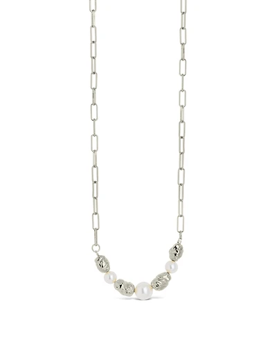 Sterling Forever Gold-Tone or Silver-Tone Beaded and Cultured Pearl Sylvie Statement Necklace