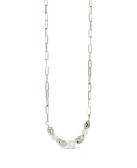 Sterling Forever Gold-Tone or Silver-Tone Beaded and Cultured Pearl Sylvie Statement Necklace