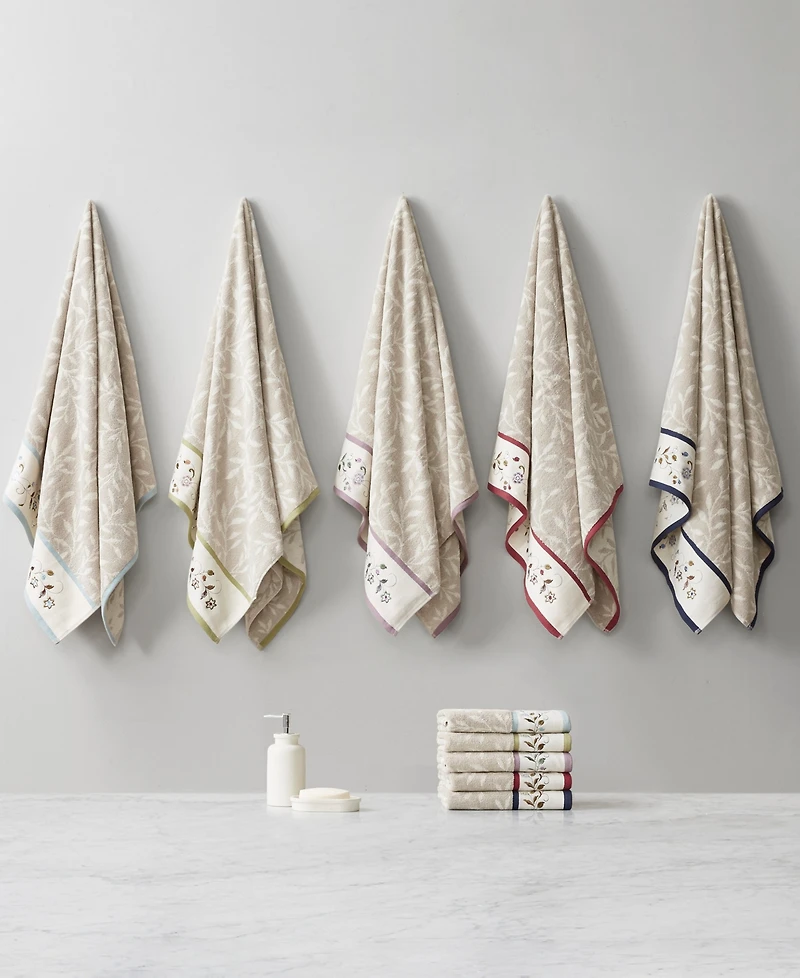Madison Park Cotton 6-Pc. Embroidered Serene Jacquard Towel Set