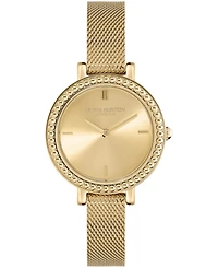 Olivia Burton Women's Vintage-Like Bead Gold-Tone Stainless Steel Mesh Watch 30mm