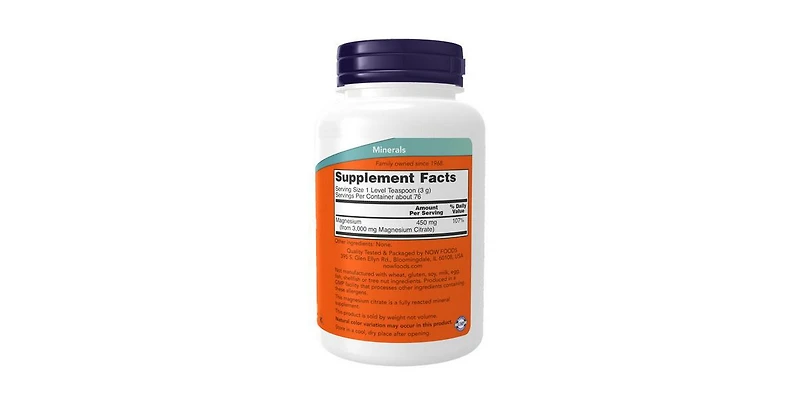 Now Foods Magnesium Citrate, Powder, 8 Oz