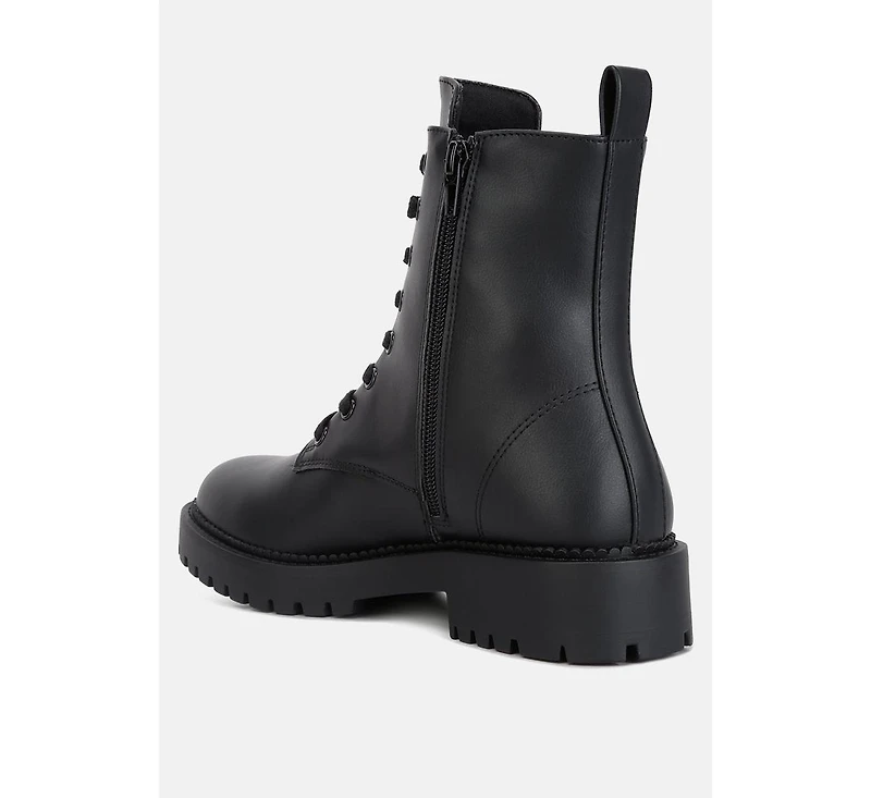 forter faux leather lace up boots