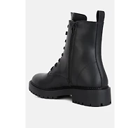 forter faux leather lace up boots